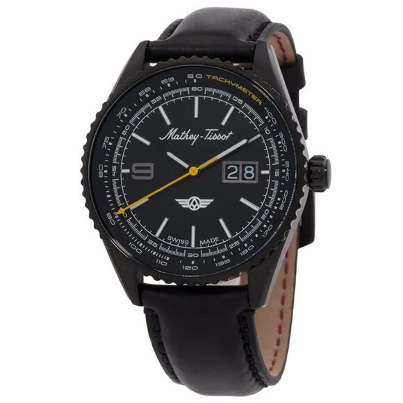 NWT Authentic Mathey-Tissot Atlas Quartz Black Dial Men's Watch - Picture 1 of 3